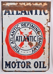 Vintage Atlantic Motor Oils Metal Sign