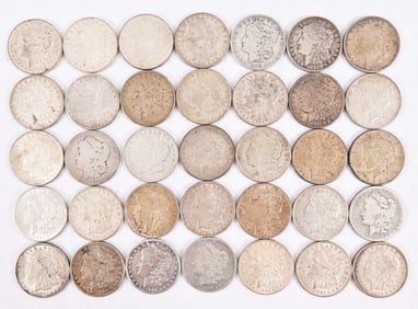 Collection of (35) Morgan & Peace Silver Dollars