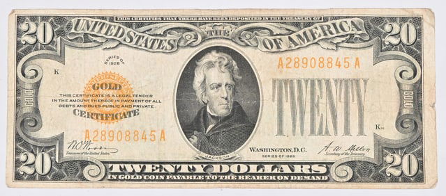 1928 Series $20 Gold Certificate