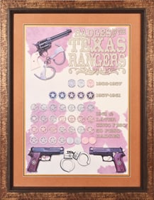 "Badges of The Texas Rangers" Framed Print