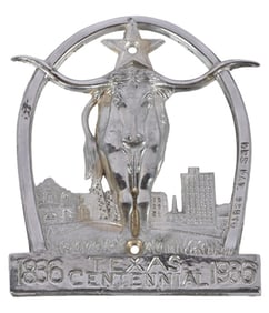Texas Centennial Longhorn Plaque 1936