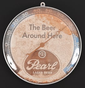 Pearl Beer Vintage Advertising Thermometer