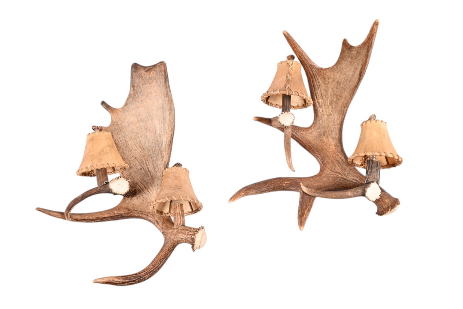 Two Moose Antler Lamps: Real antler lamps