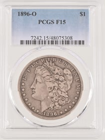 1896-O Morgan Silver Dollar PCGS Graded F15