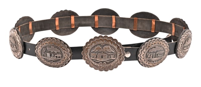 Navajo Sterling Concho Belt