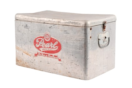 Vintage Pearl Lager Beer Aluminum Ice Chest