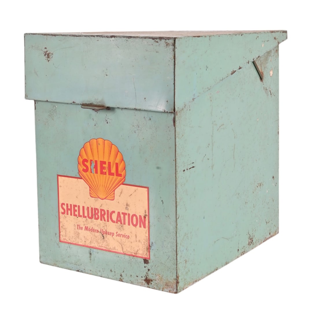 Vintage Shell Oil "Shellubrication" Cabinet: 9.75" x 12.25" x 12.75" tall