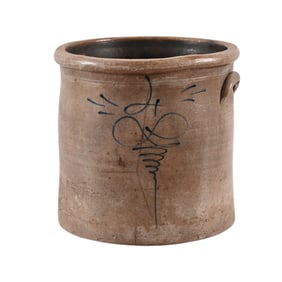 Four Gallon Crock With Cobalt Design