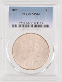 1898 Morgan Silver Dollar PCGS Graded MS62