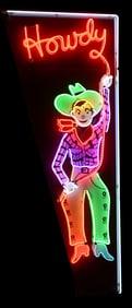 "Howdy" Large Cowboy Neon Sign