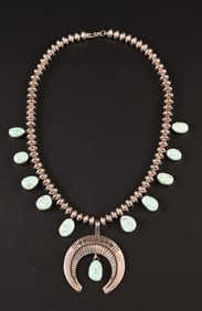 Erick Begay Navajo Squash Blossom Necklace