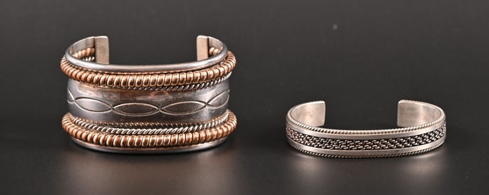 Navajo 12K Gold & Sterling Cuffs (2)