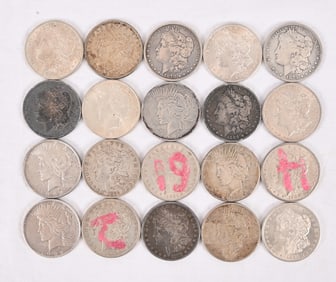 Collection of Morgan & Peace US Silver Dollars