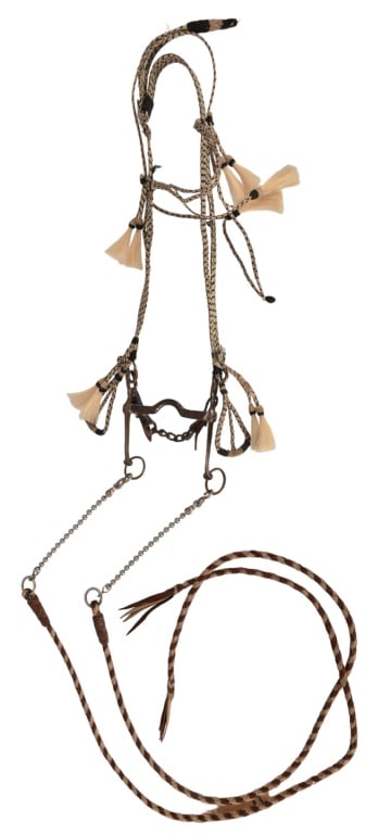 Deer Lodge Prison Made Horse-Hair Bit & Bridle Set: Antiqueprison made horse hair bridle.