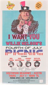 Willie Nelson 4th of July 1984 Picnic Poster