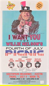 Willie Nelson 4th of July 1984 Picnic Poster