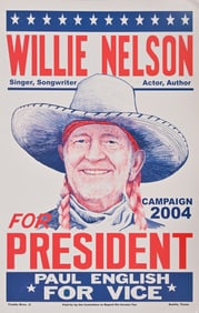 Willie Nelson & Paul English Campaign Poster 2004
