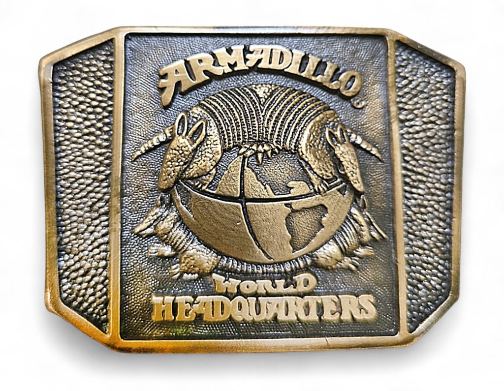 Armadillo World Headquarters Belt Buckle LE 1979: Talena Limited Edition Bronze Belt Buckle, Armadillo World Headquarters 1979, Limited serial #38 of 250.