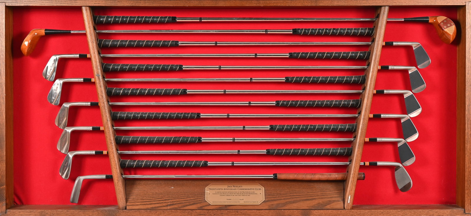 Jack Nicklaus 25th Anniversary Commemorative Clubs: From the Collection of Paul English. A limited edition (No. 1357 of 2500) reproduction of the MacGregor Clubs played by Jack Nicklaus from the time he began his professional golfing career in 1962 and