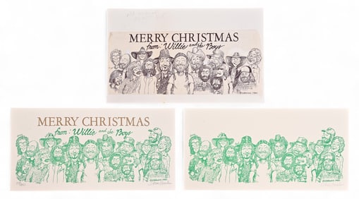Willie Nelson Christmas Card First Draft Artwork