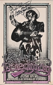 AWHQ Kinky Friedman Signed Poster by Micael Priest