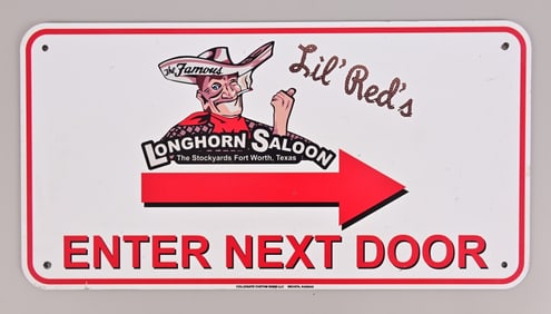 The Famous Lil' Red's Longhorn Saloon Sign