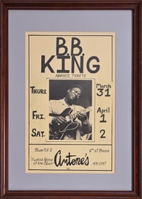 B.B. King Concert Poster, Antone's, Austin Texas