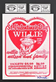 Willie Nelson St Valentine's Day Handbill Replica