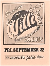 Willie Nelson Handbill Wichita Falls Texas 1978
