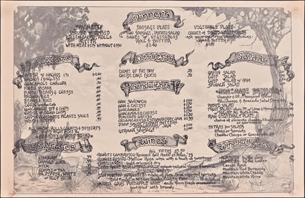 AWHQ Beer Garden Menu by Ken Featherston 1974