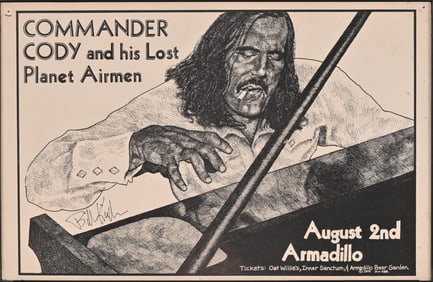 AWHQ Commander Cody Poster, Bill Kirchen Signed