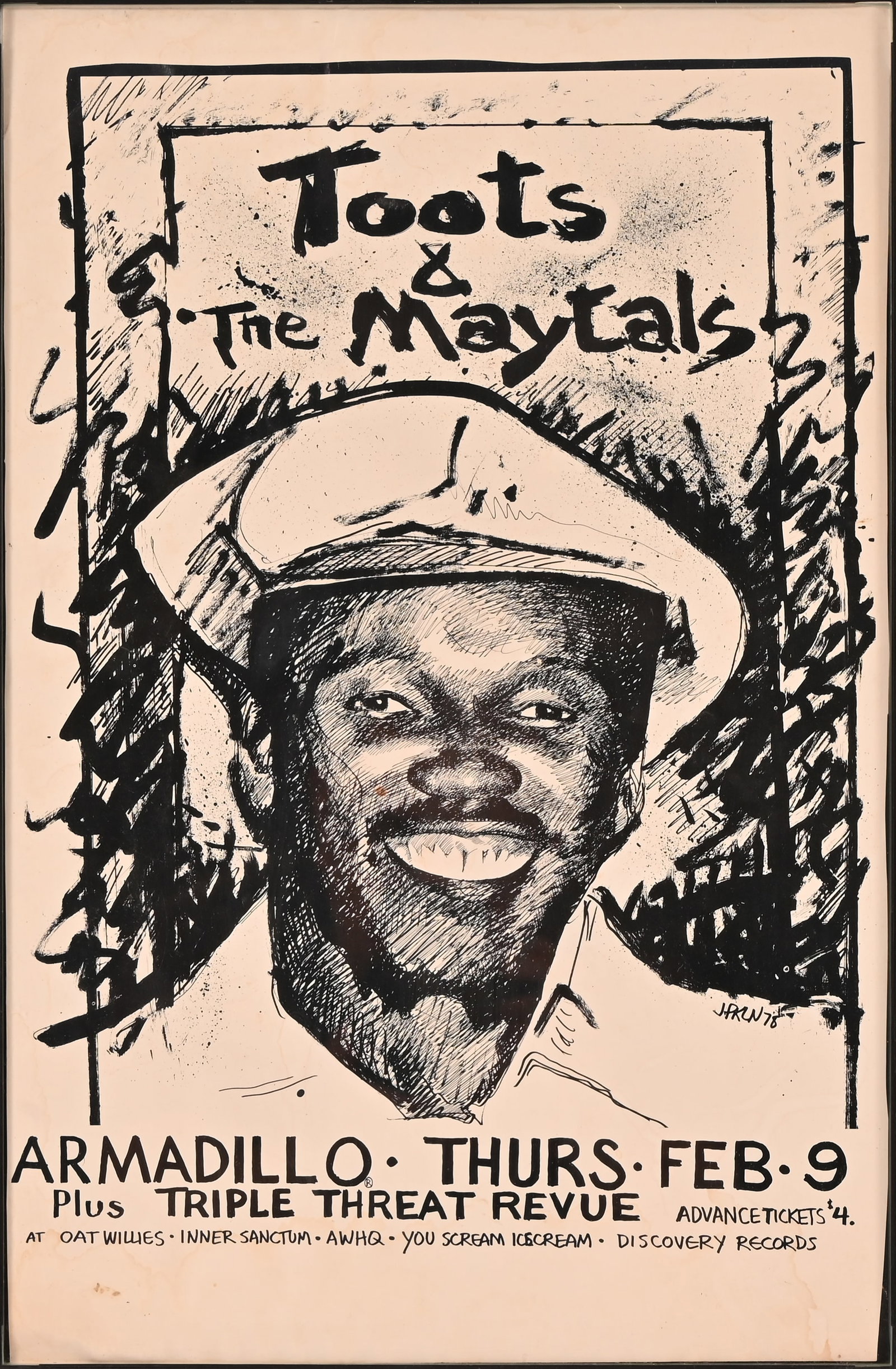 AWHQ Toots & the Maytals Poster by Jim Franklin: Poster art by Jim Franklin '78. Measures 11x17