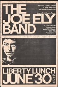 Joe Ely Liberty Lunch Poster, Double-Signed