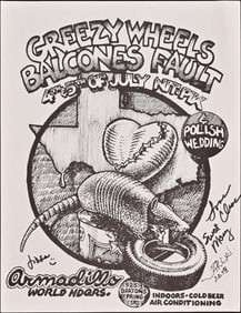 AWHQ Greezy Wheels Signed Handbill by Jim Franklin