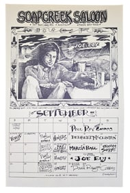 Soap Creek Saloon Joe Ely Poster by Kerry Awn 1977