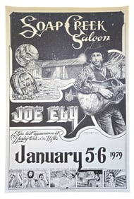 Soap Creek Saloon Joe Ely Poster by Danny Garrett 1979