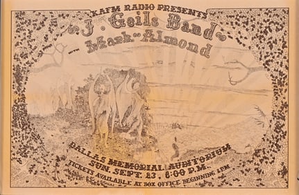 J. Geils Band Dallas Memorial Auditorium Handbill