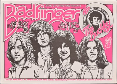 Badfinger, Austin City Coliseum Handbill by Priest