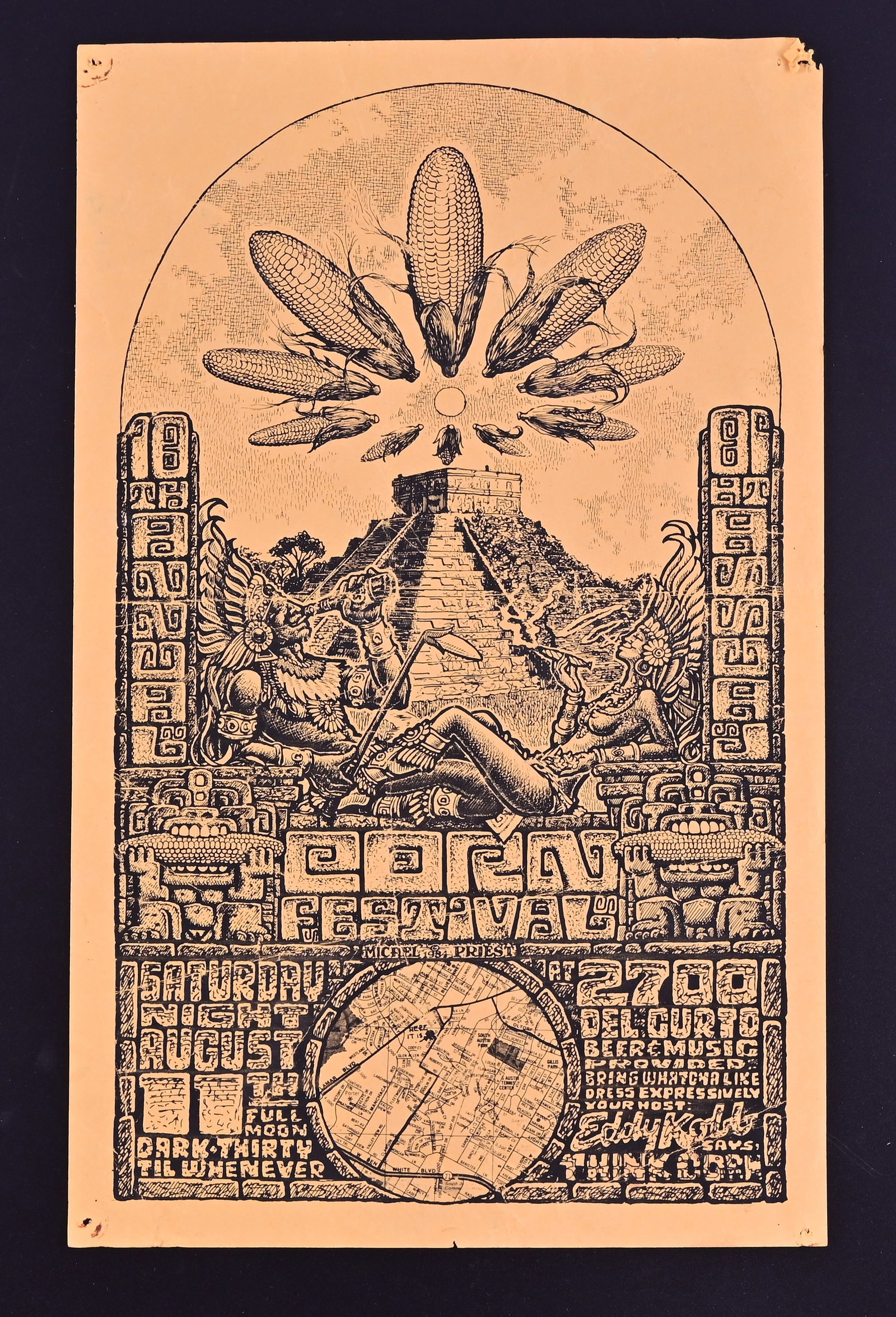 Corn Festival Handbill/Flyer by Micael Priest 1984: 10th Annual Corn Festival flyer art by Micael Priest. 8.5x14