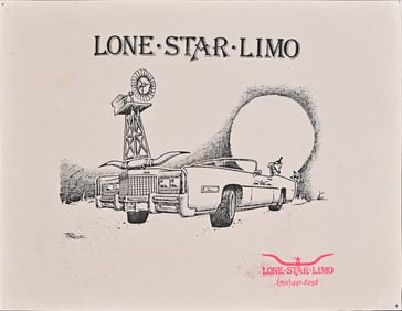 Lone Star Limo Handbill w/ Seal by Ben Sargent