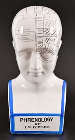 Authentic L.N. Fowler Porcelain Phrenology Bust