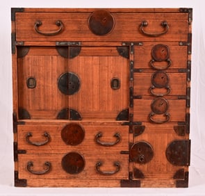 Antique Japanese Choba Tansu Merchant Tea Chest