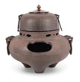 Antique Japanese Chagama Cast Iron Tea Kettle