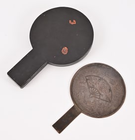 Antique Japanese Kagami Bronze Hand Mirror
