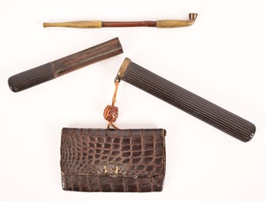 Antique Japanese Kiseruzutsu (Tobacco Pipe) Set