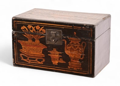 Antique Japanese Lacquered Tea Caddy Chest