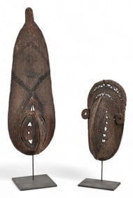 (2) Papua New Guinea Sepik River Yam Masks