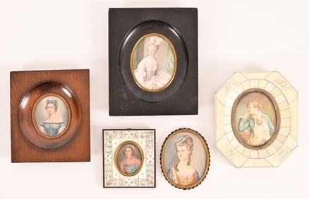 Antique Hand Painted Portrait Miniatures