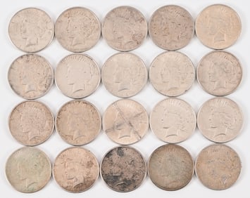 Collection of (20) Peace Silver Dollars