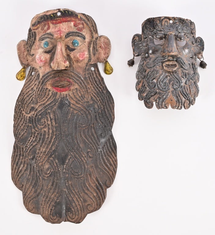 (2) Mexican Guerrero Painted Dance Masks (1 of 12)